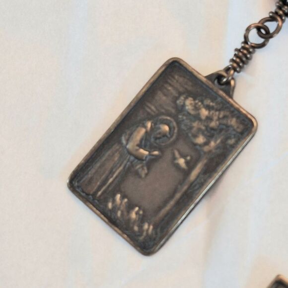 Handcrafted Artisan Turquoise and Coral St Francis Tenner Rosary Ginny Wolf - Picture 8 of 12